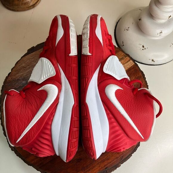 NIKE Kyrie 6 7.5 TB University Red/White Zoom Unisex Shoe - Picture 14 of 14
